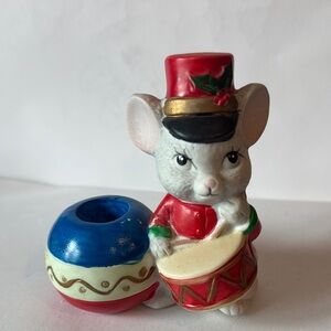 Vintage  Mouse with Drum candleholder